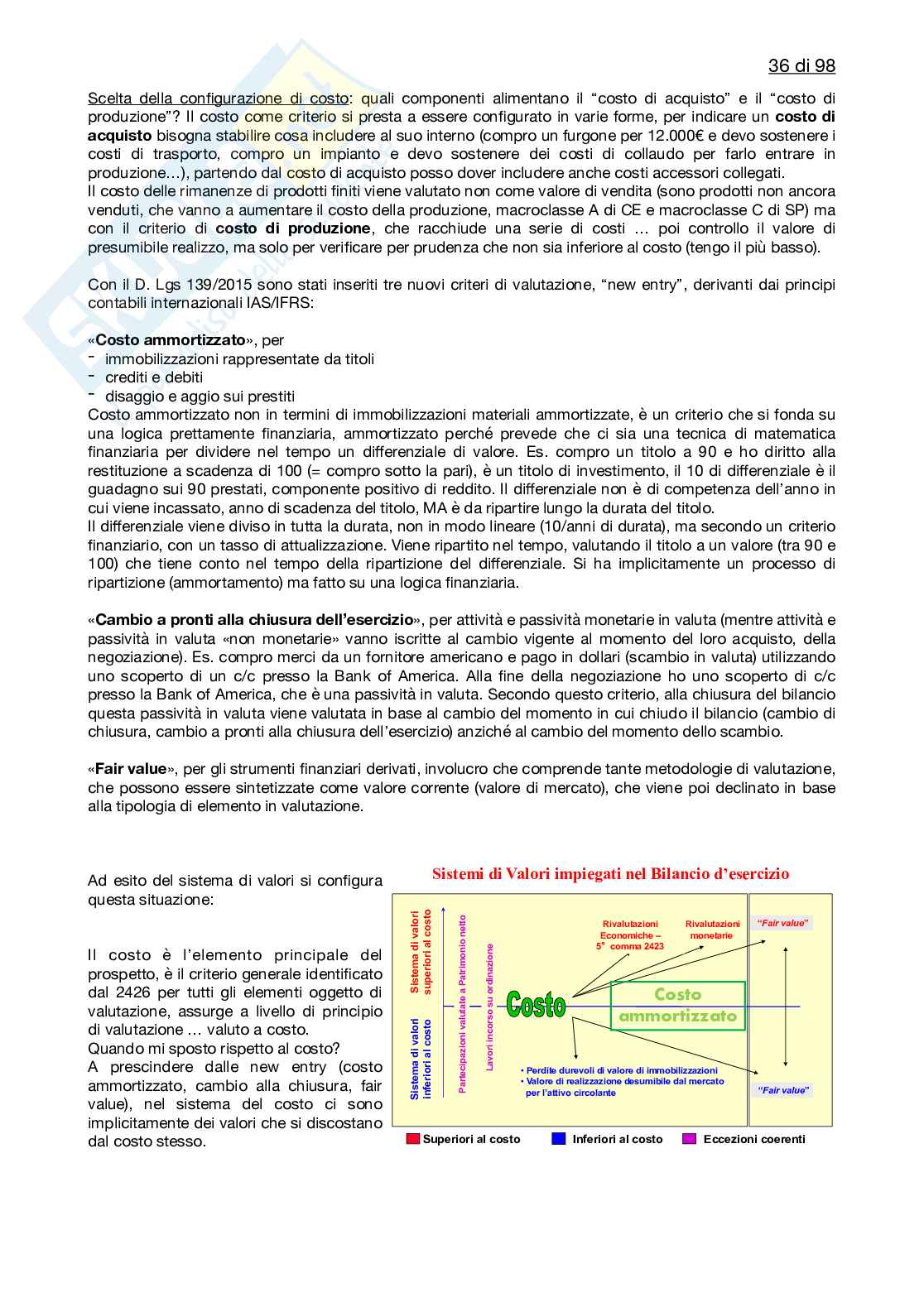 Riassunto esame Ragioneria generale e applicata, Prof. Rossignoli Francesca, libro consigliato Il bilancio di esercizio. Profili aziendali, giuridici e principi contabili, A. Palma Pag. 36