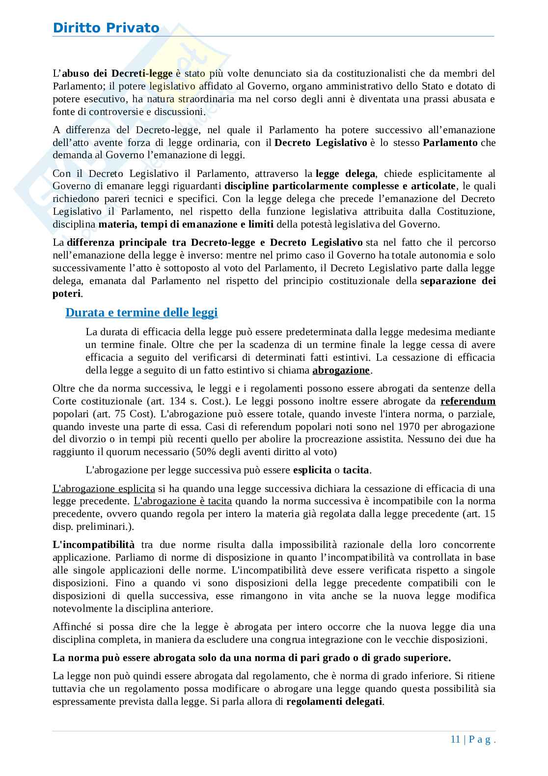 Istituzioni di Diritto privato Pag. 11