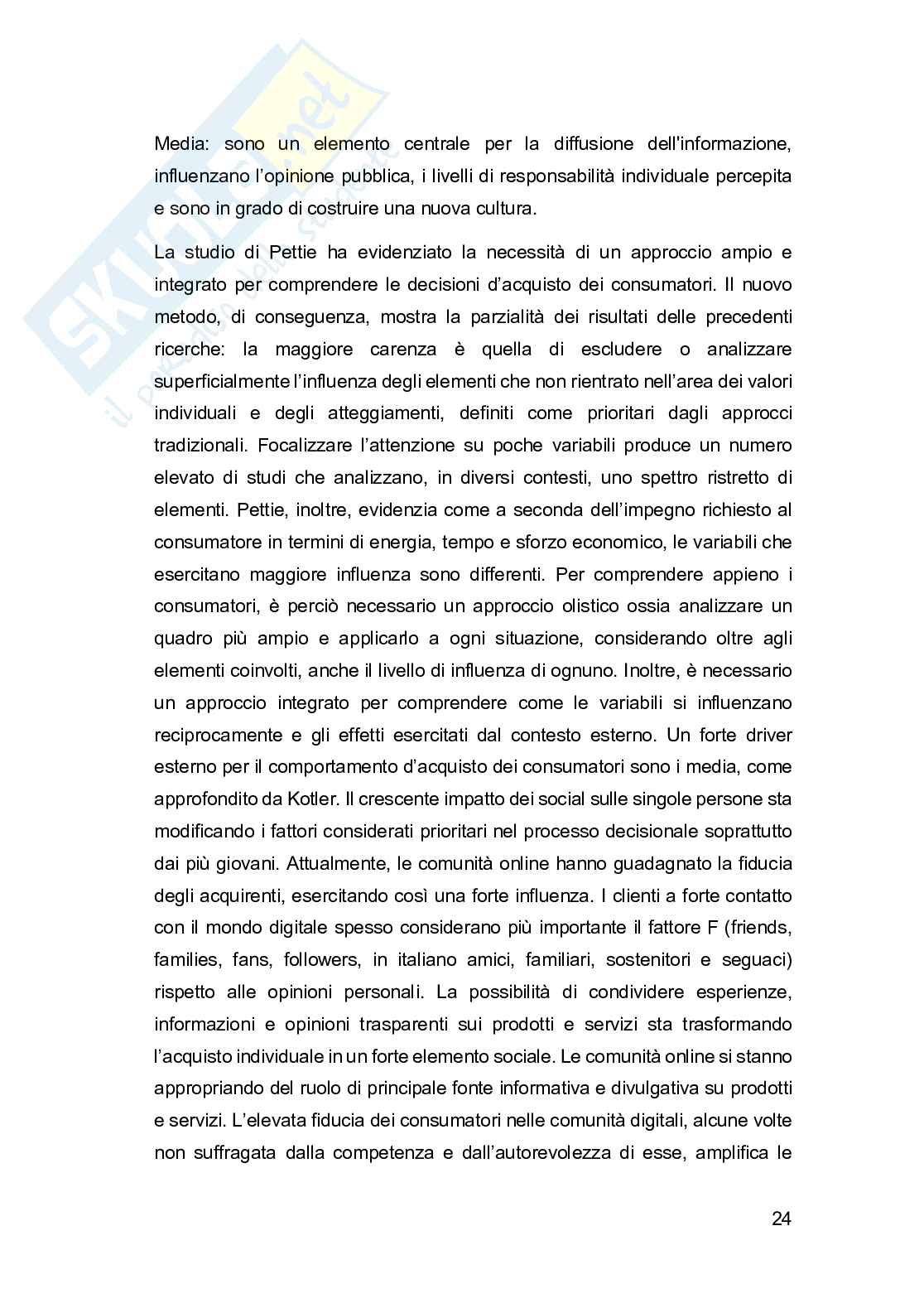 L'influenza delle sostenibilità sulle strategie di marketing  Pag. 31