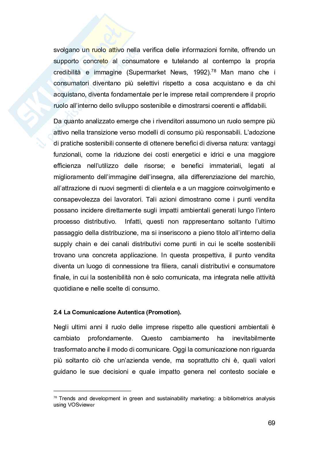 L'influenza delle sostenibilità sulle strategie di marketing  Pag. 76