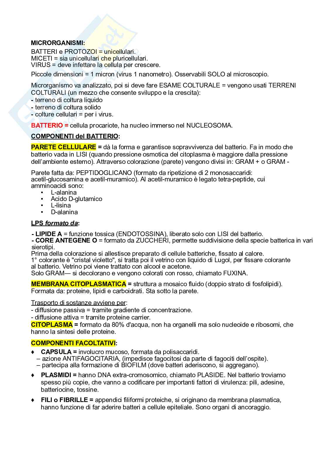 Microbiologia  Pag. 1