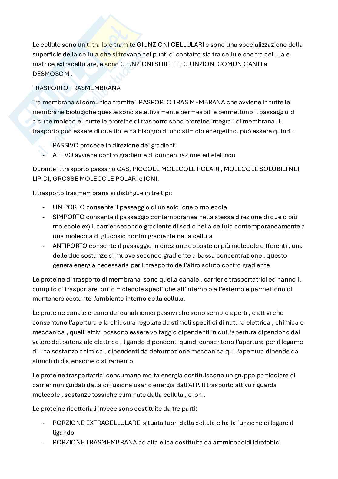Riassunto esame Fisiologia medica, Prof. Di Raddo Elena, libro consigliato Fisiologia, Stanfield Pag. 6