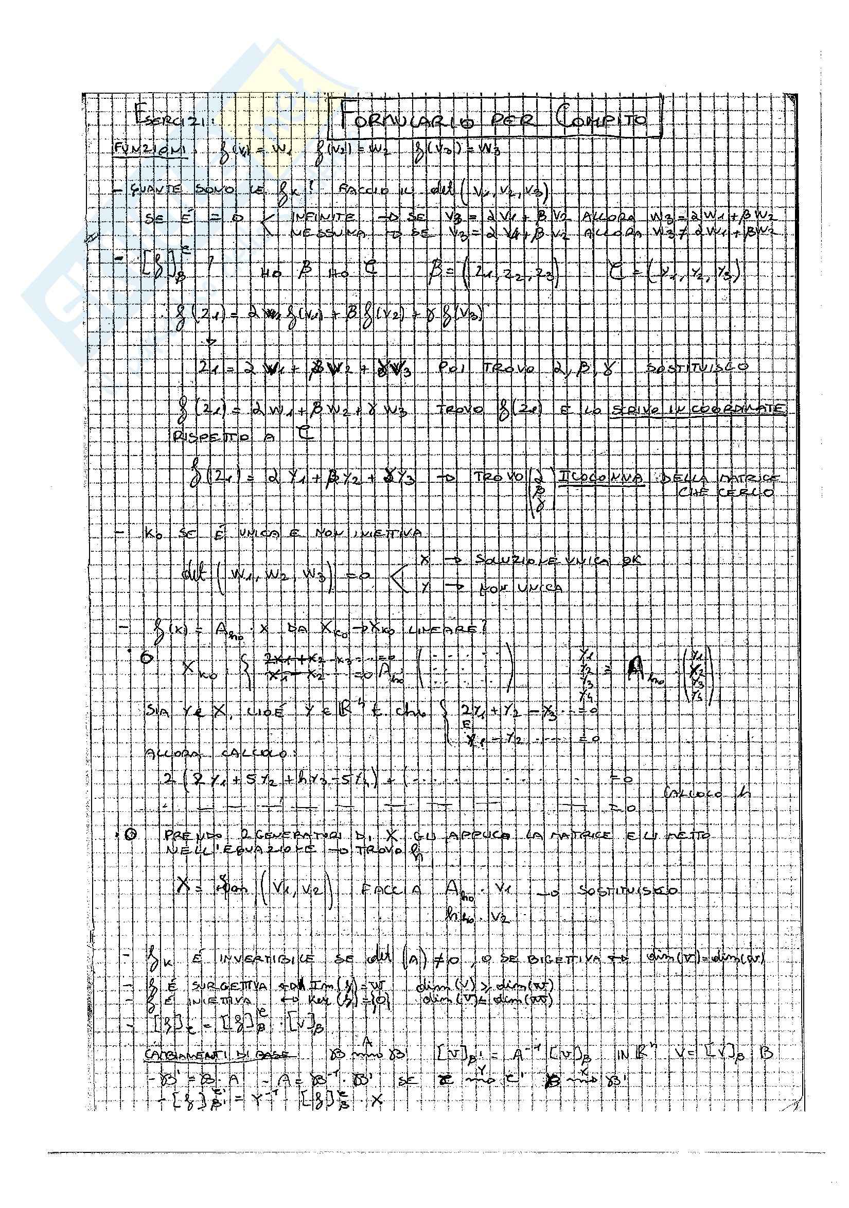 Compiti svolti, Algebra lineare Pag. 1