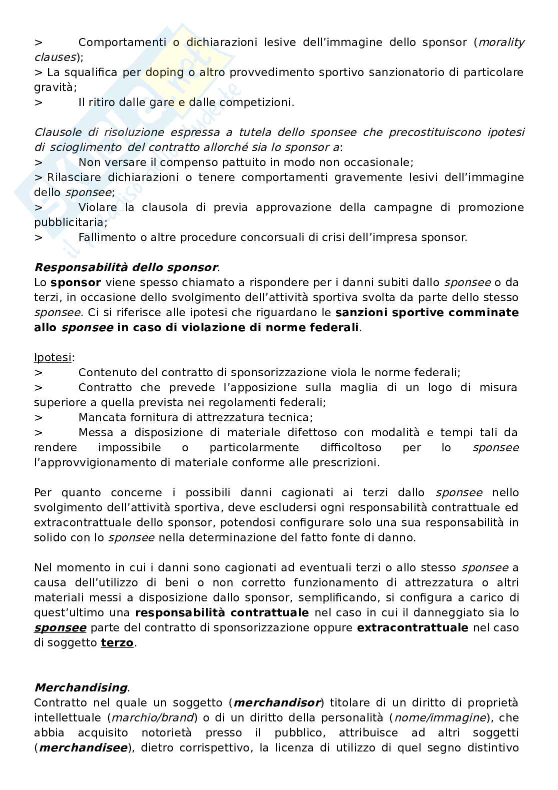 Riassunto esame Diritto dello sport, prof. Battelli, libro consigliato Diritto privato dello sport, Battelli Pag. 56