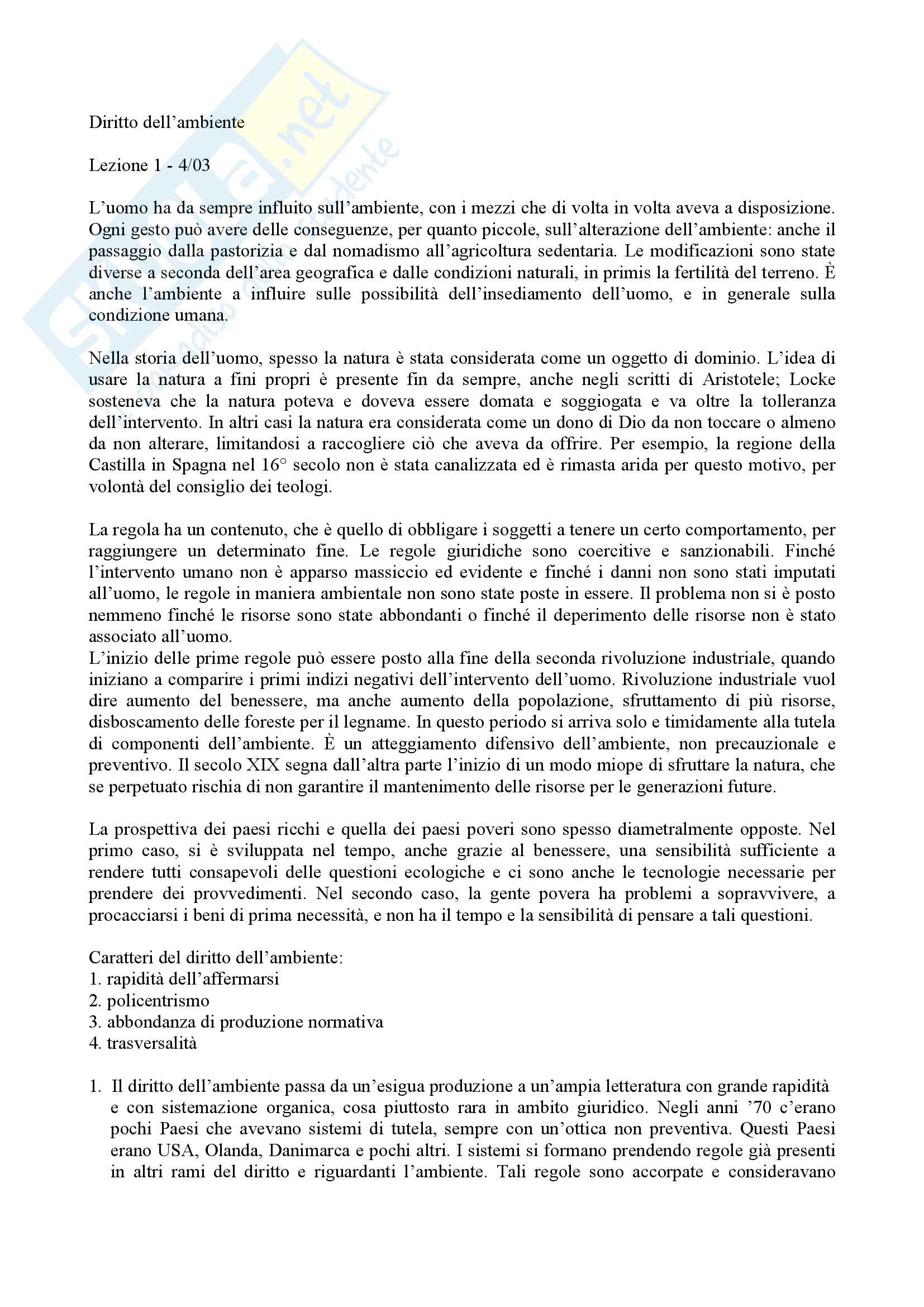 Diritto dell'ambiente Pag. 1