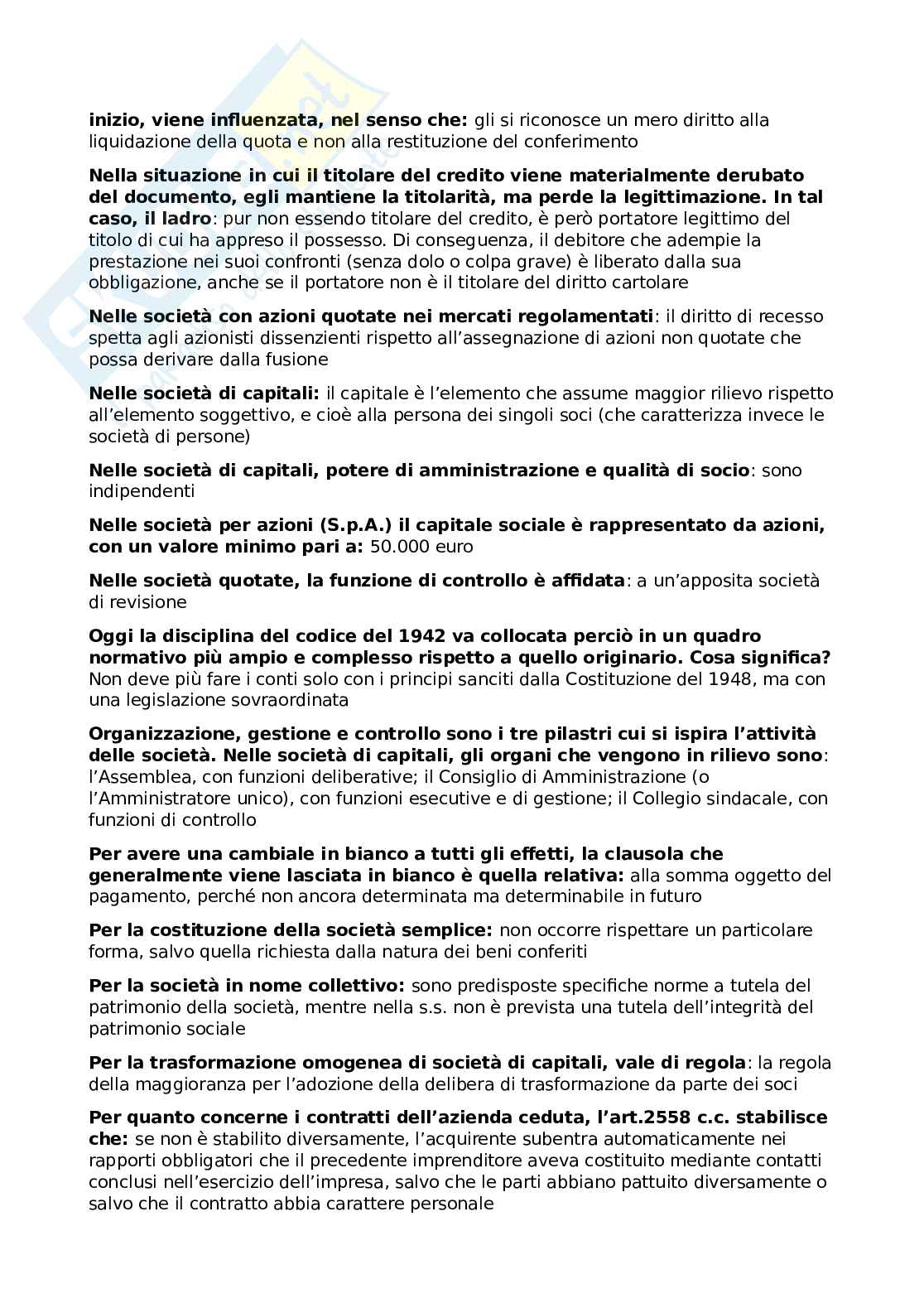 Domande chiuse Diritto commerciale avanzato Pag. 11