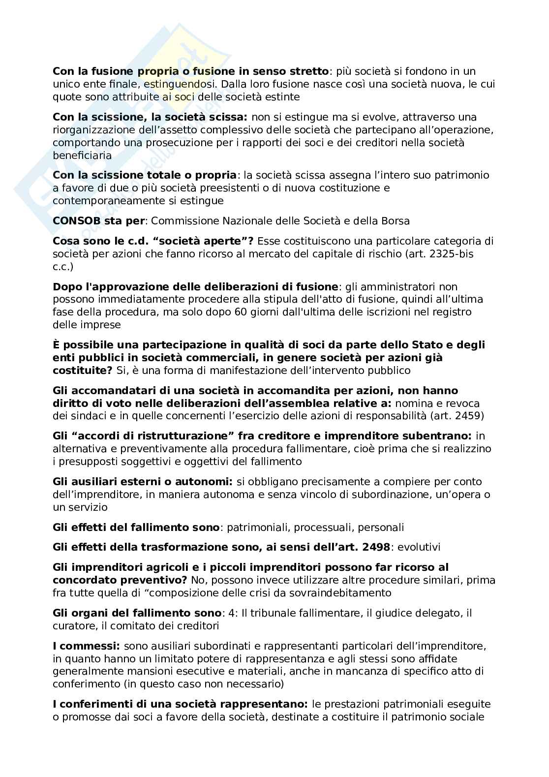 Domande chiuse Diritto commerciale avanzato Pag. 2