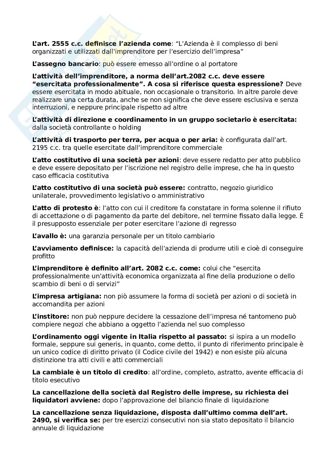 Domande chiuse Diritto commerciale avanzato Pag. 6