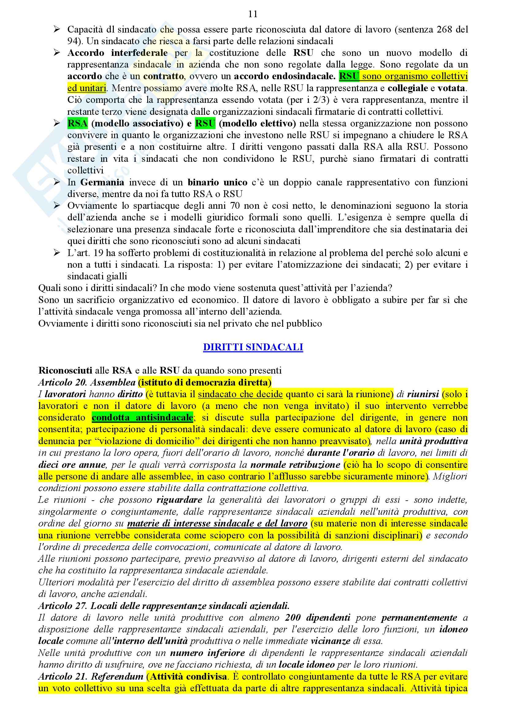 Diritto del lavoro - le tappe legislative Pag. 11