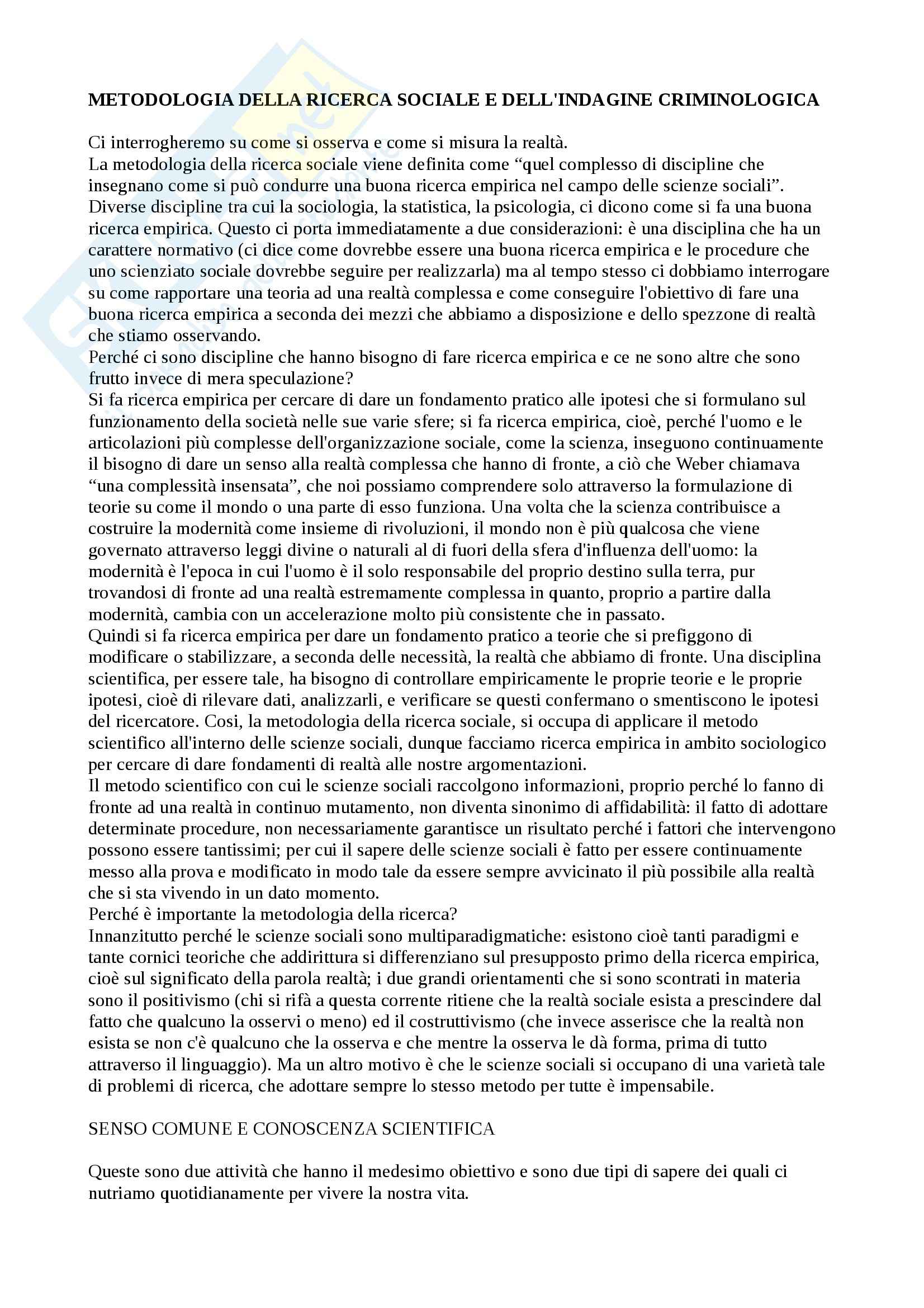 Corso Di Laurea In Sociologia E Ricerca Sociale Criminologica