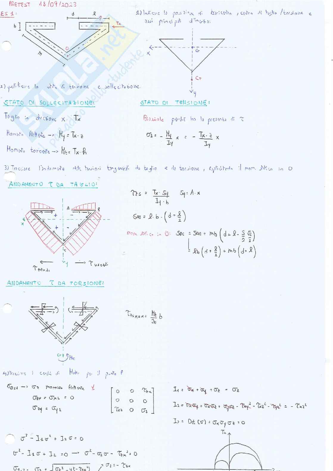 Pretest di Scienza delle costruzioni Pag. 16