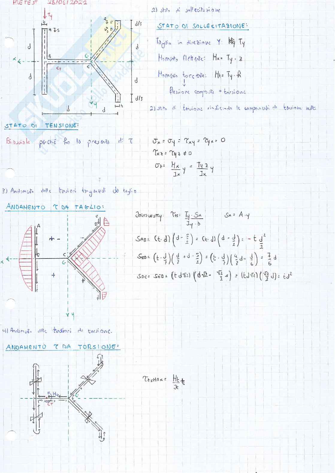 Pretest di Scienza delle costruzioni Pag. 21