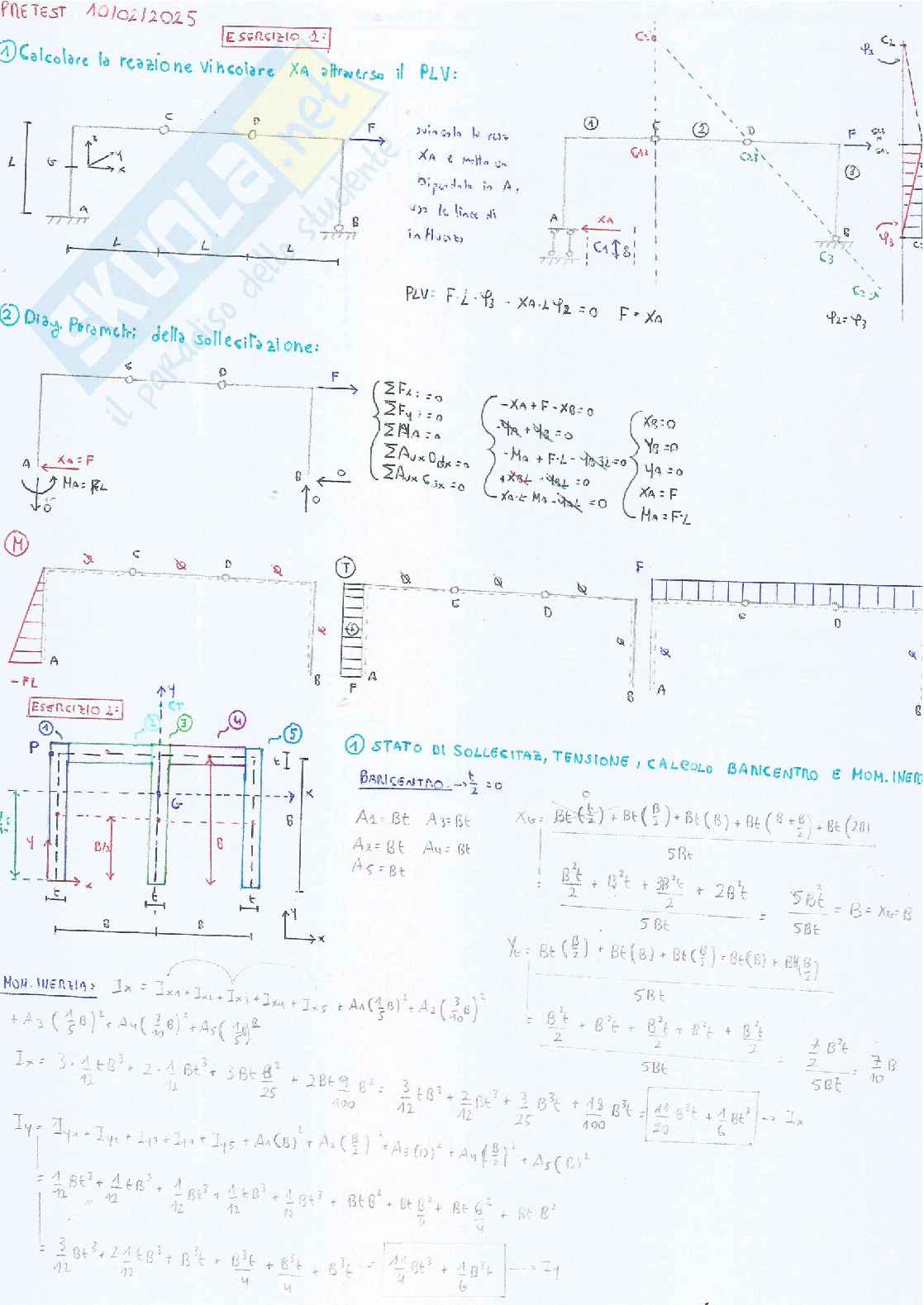 Pretest di Scienza delle costruzioni Pag. 41