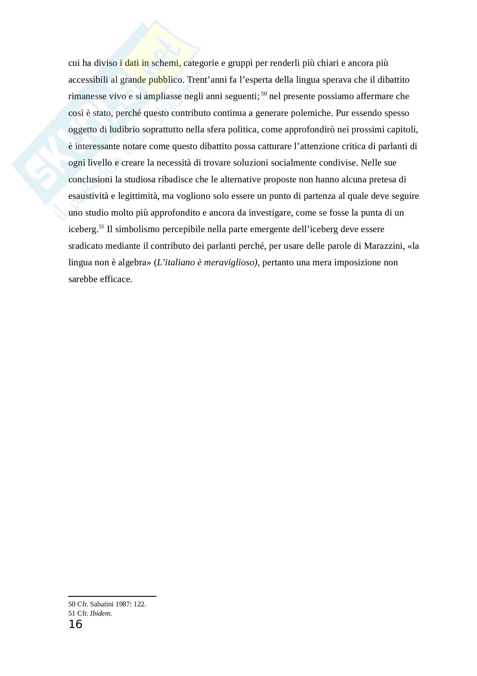 Il sessismo nella lingua italiana da Alma Sabatini ai nostri giorni. Tesi di laurea Pag. 16