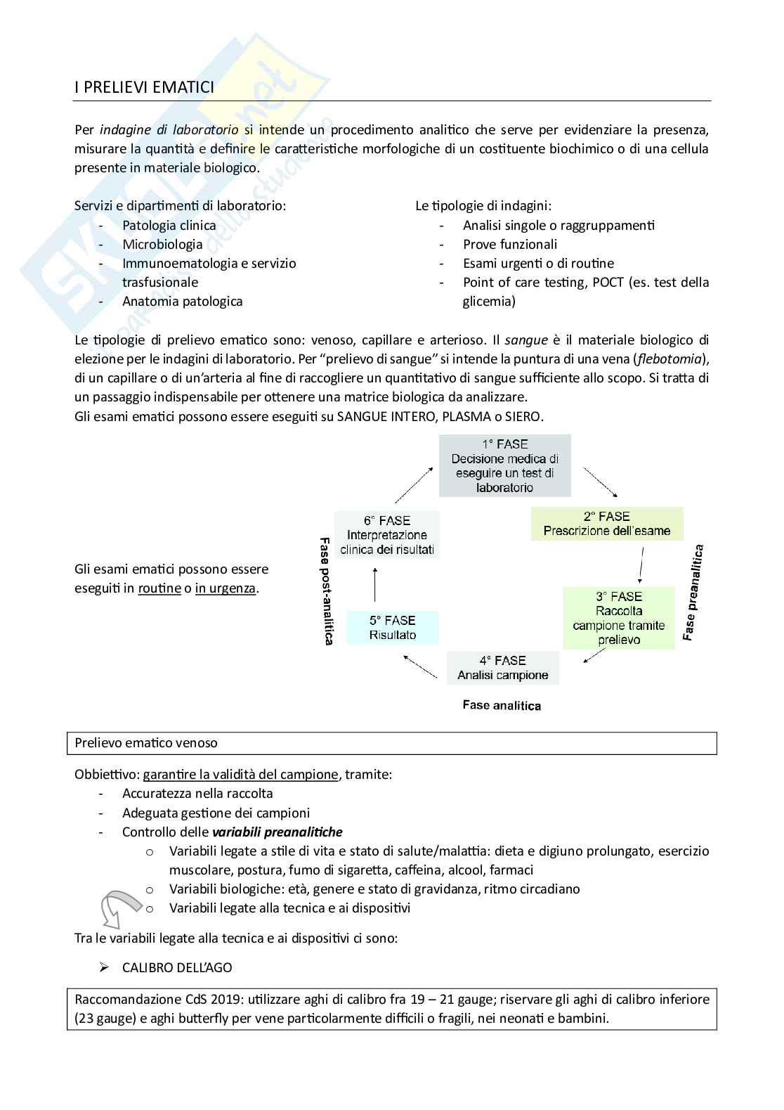 Procedure laboratorio di Infermieristica basata sulle prove di efficacia - prelievo venoso  Pag. 1