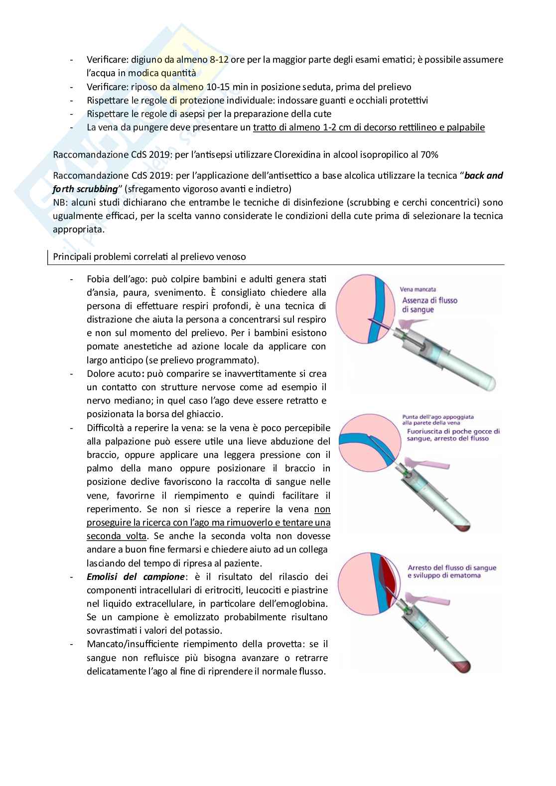 Procedure laboratorio di Infermieristica basata sulle prove di efficacia - prelievo venoso  Pag. 6