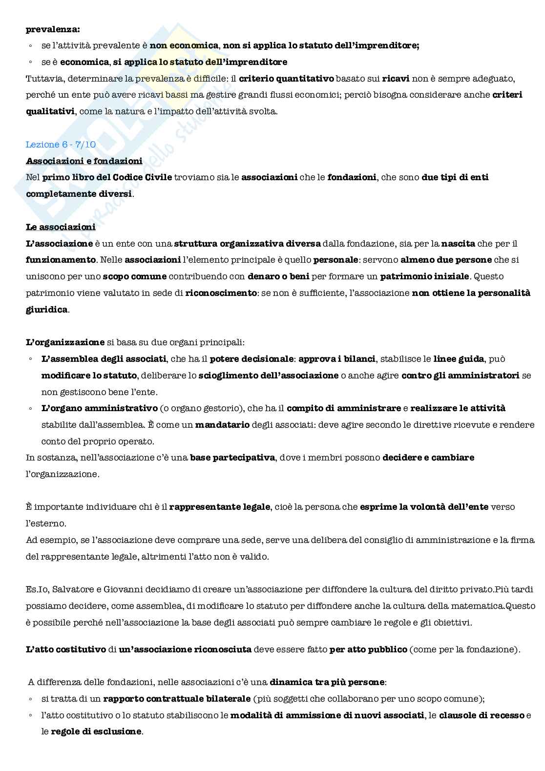 Sesta e settima lezione di Diritto privato Pag. 1