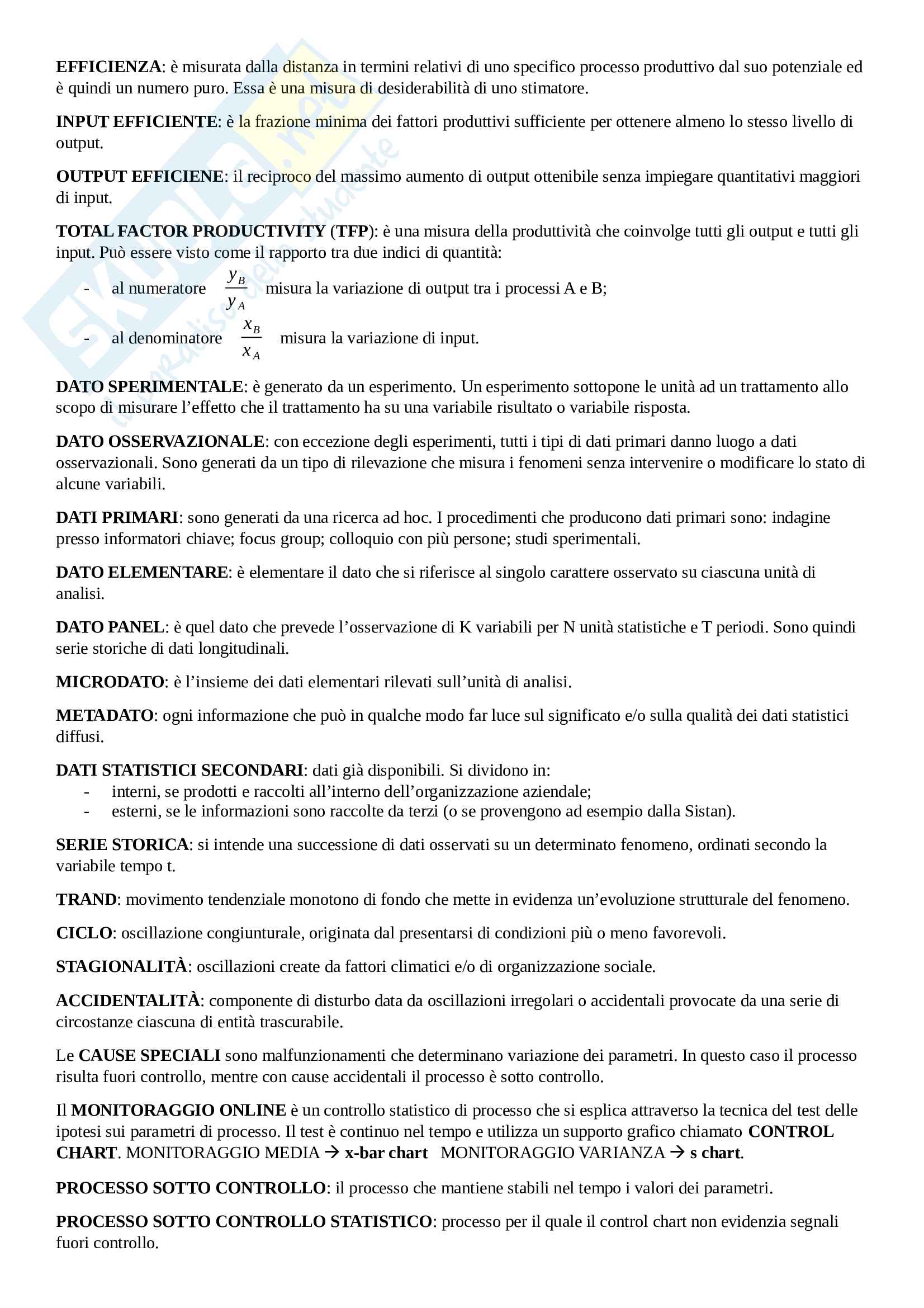Statistica aziendale Pag. 1