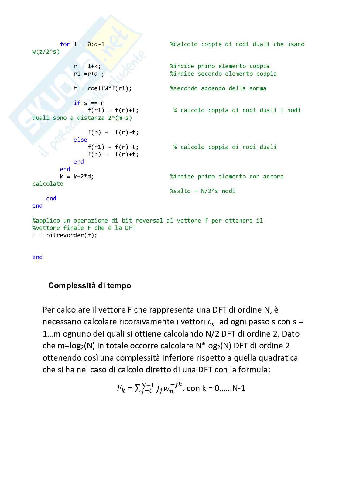 Elaborato di Calcolo numerico  - Filtraggio di un segnale audio rumoroso con confronto tra l’algoritmo di Cooley e quello di Gentleman  Pag. 16