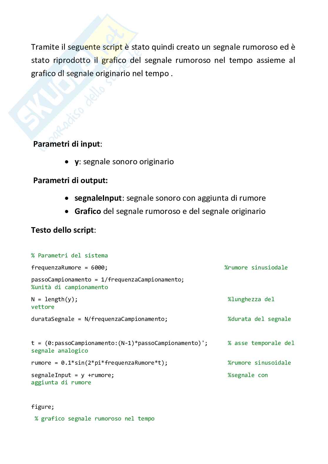 Elaborato di Calcolo numerico  - Filtraggio di un segnale audio rumoroso con confronto tra l’algoritmo di Cooley e quello di Gentleman  Pag. 6