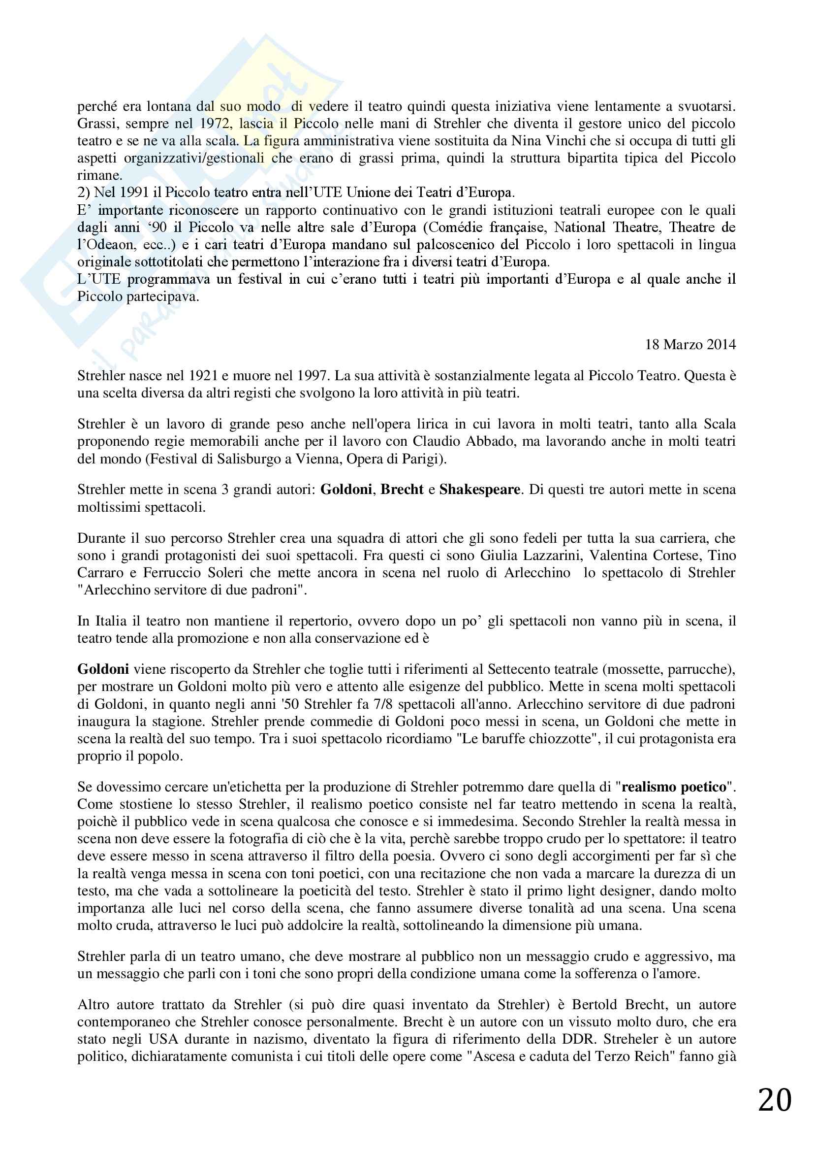Lezioni, Organizzazione ed economia dello spettacolo Pag. 21