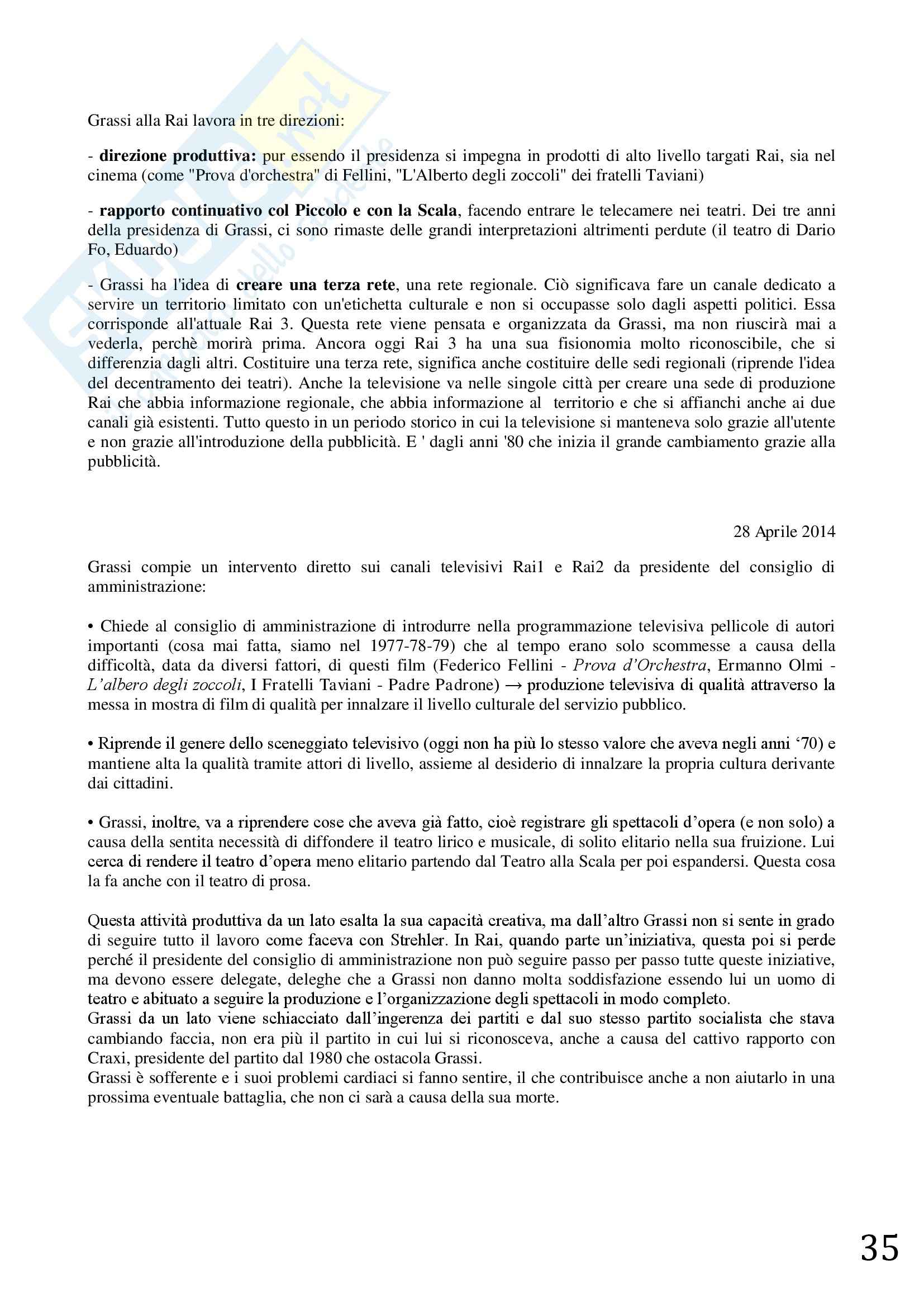 Lezioni, Organizzazione ed economia dello spettacolo Pag. 36