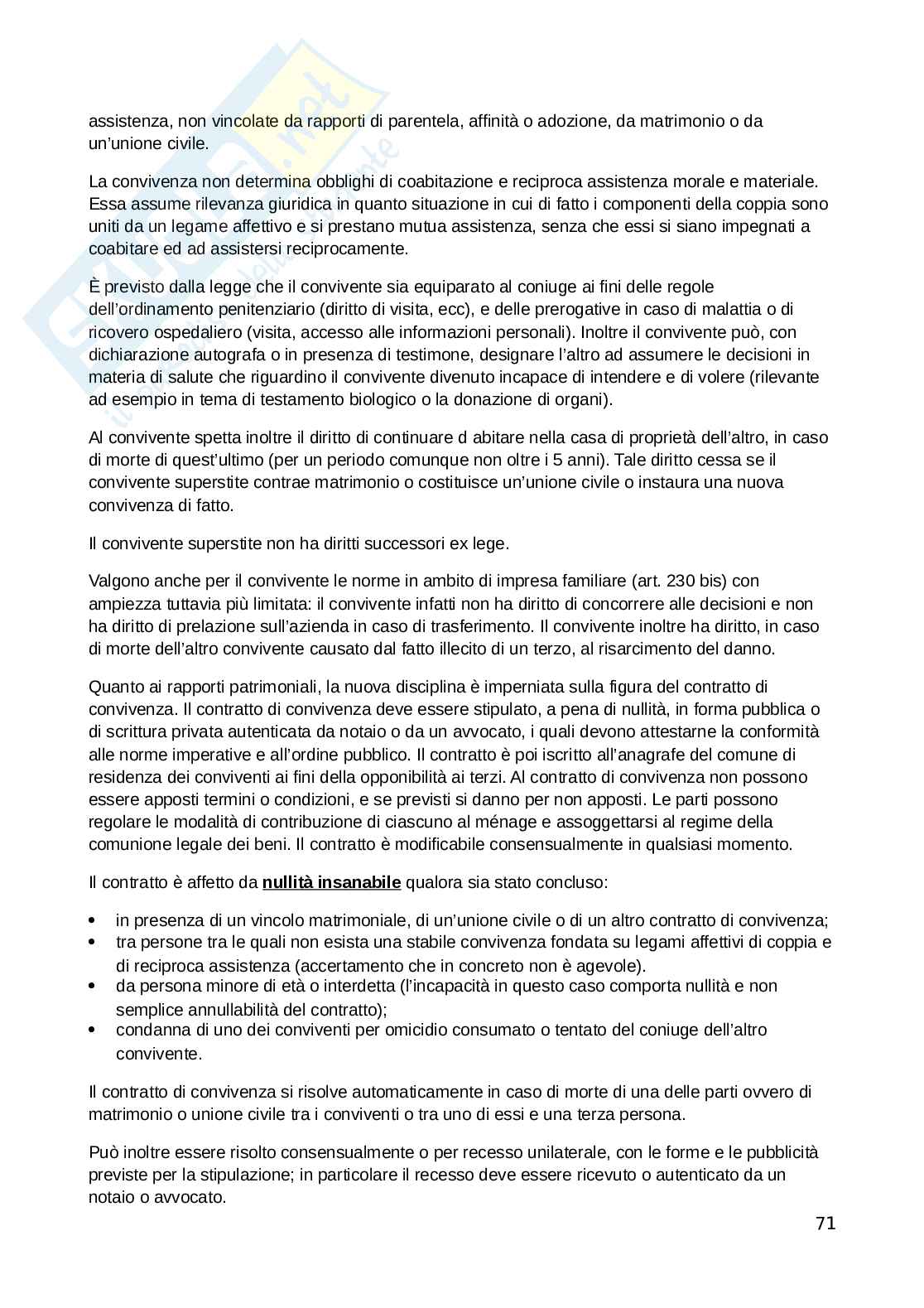 Riassunto esame Laboratorio di diritto privato applicato: responsabilità civile e contratti, Prof. Viciani Simona, libro consigliato Manuale di diritto privato, Torrente, 25esima edizione Pag. 71