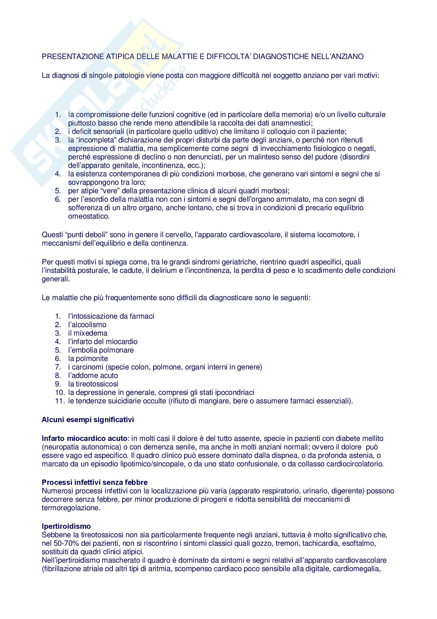 Geriatria-Patologie geriatriche Pag. 1