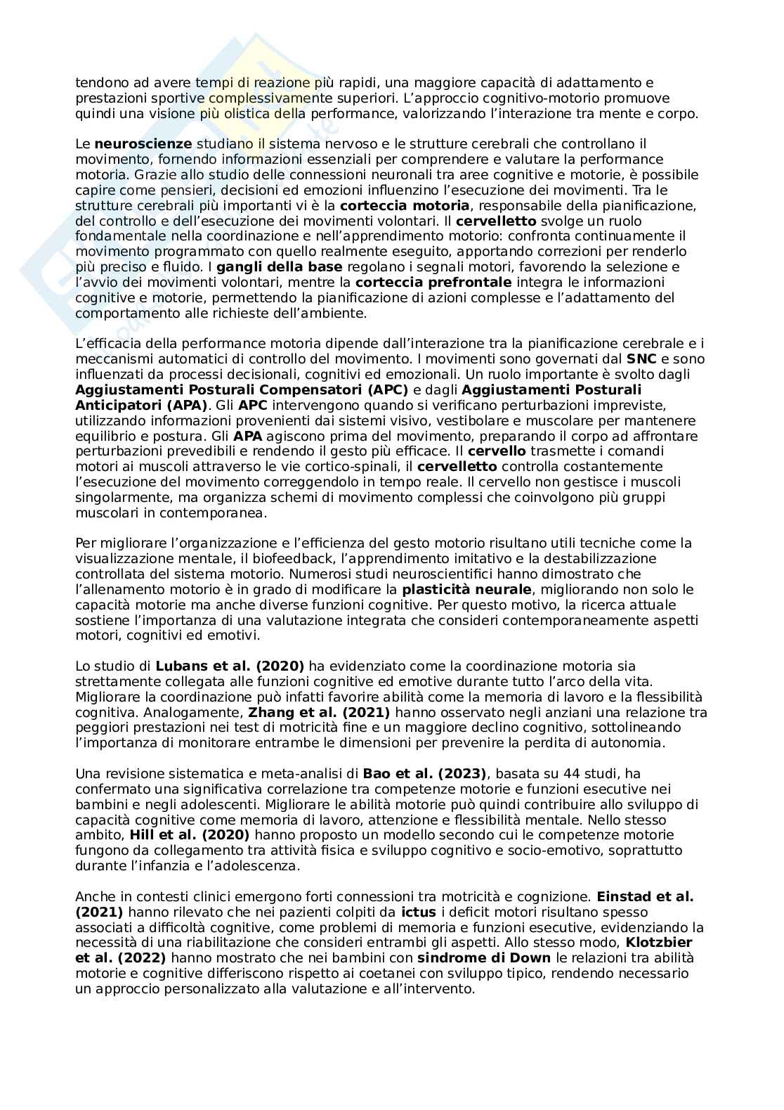 Metodologia della valutazione motoria Pag. 26