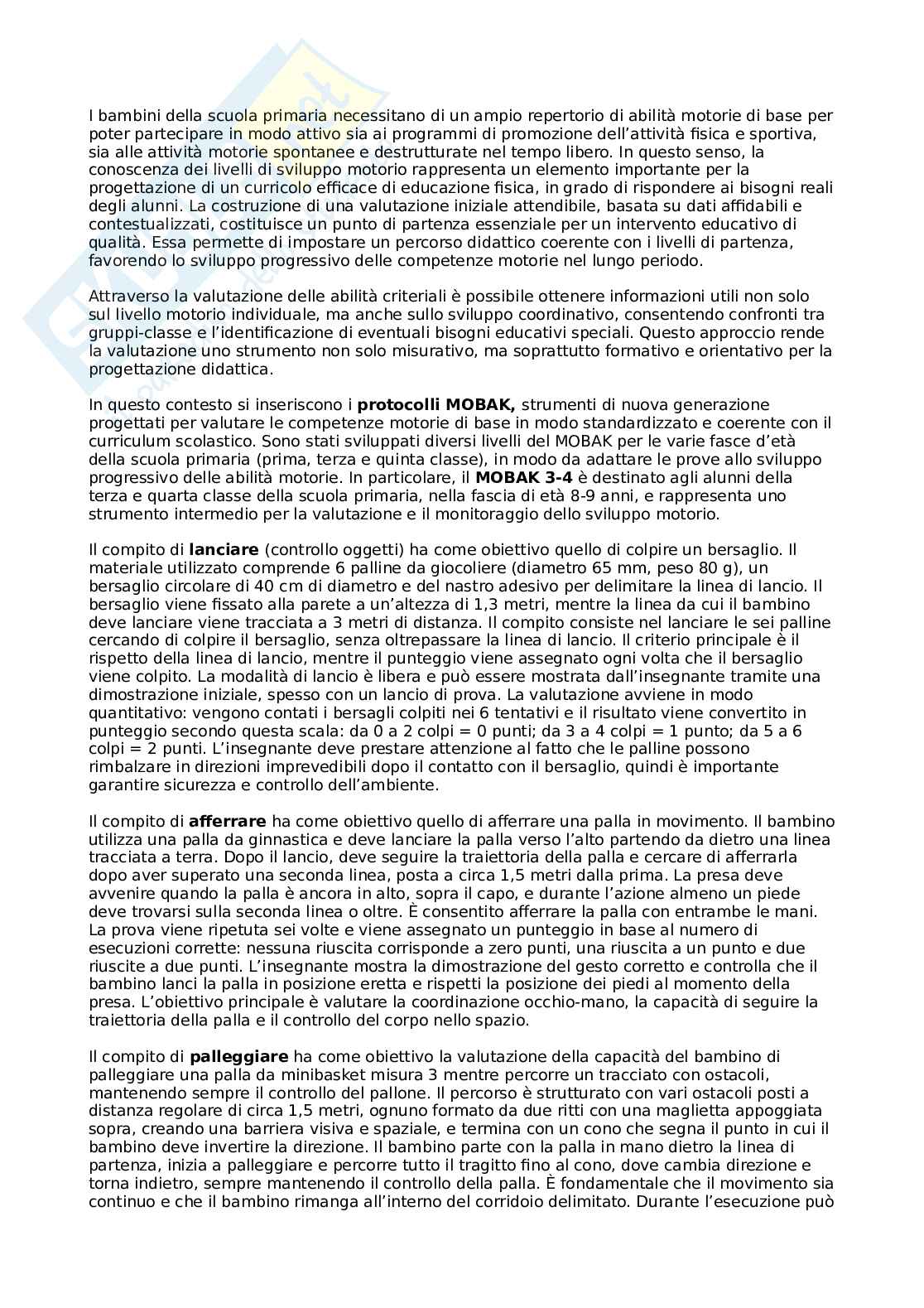 Metodologia della valutazione motoria Pag. 61