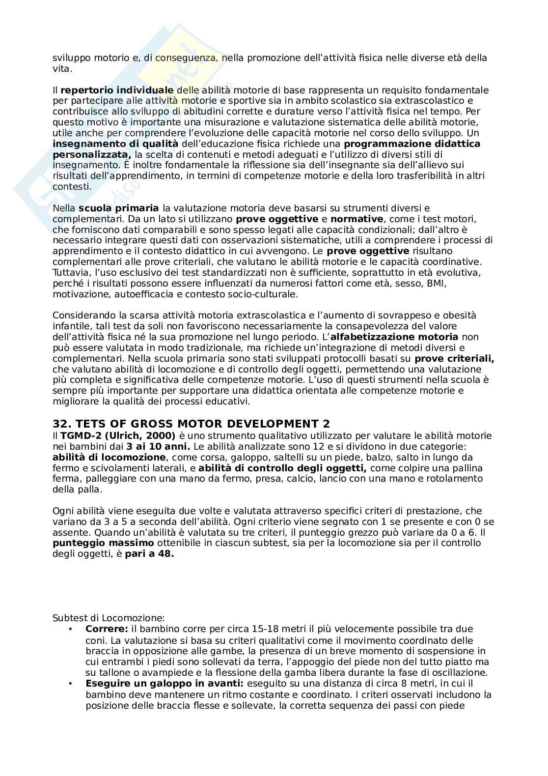 Metodologia della valutazione motoria Pag. 71