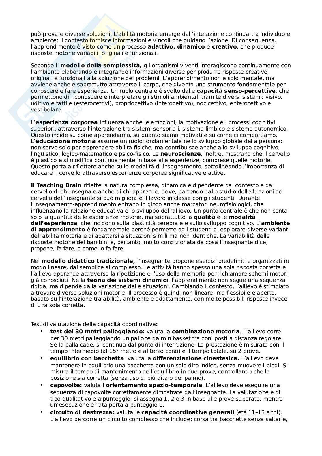 Metodologia della valutazione motoria Pag. 76