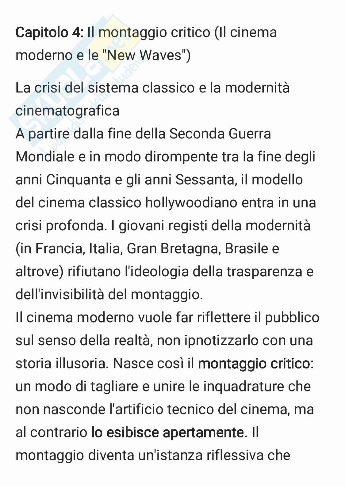 Riassunto esame Storia e teorie del cinema, Prof. Vitella Federico, libro consigliato Il montaggio nella storia del cinema. Tecniche, forme, funzioni, Vitella Pag. 21