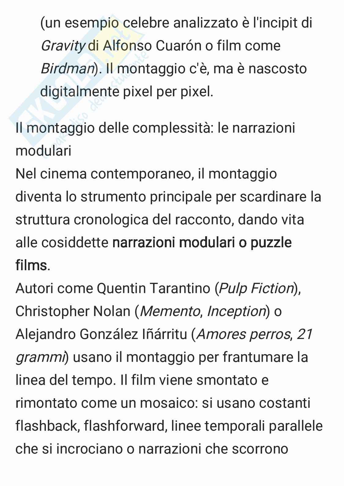 Riassunto esame Storia e teorie del cinema, Prof. Vitella Federico, libro consigliato Il montaggio nella storia del cinema. Tecniche, forme, funzioni, Vitella Pag. 31