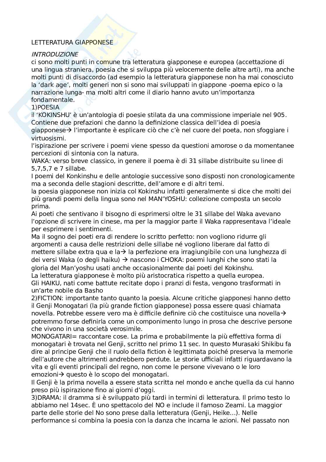 Riassunto esame Letteratura giapponese, Prof. Iazzetta Claudia, libro consigliato Seeds in the heart, Keene Pag. 1