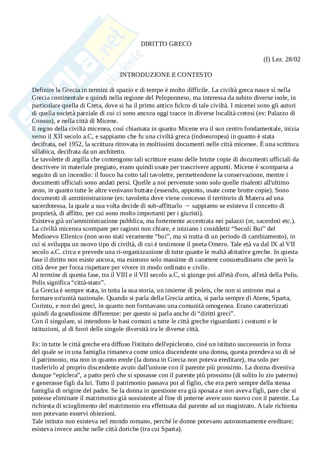 Appunti diritto greco Pag. 1
