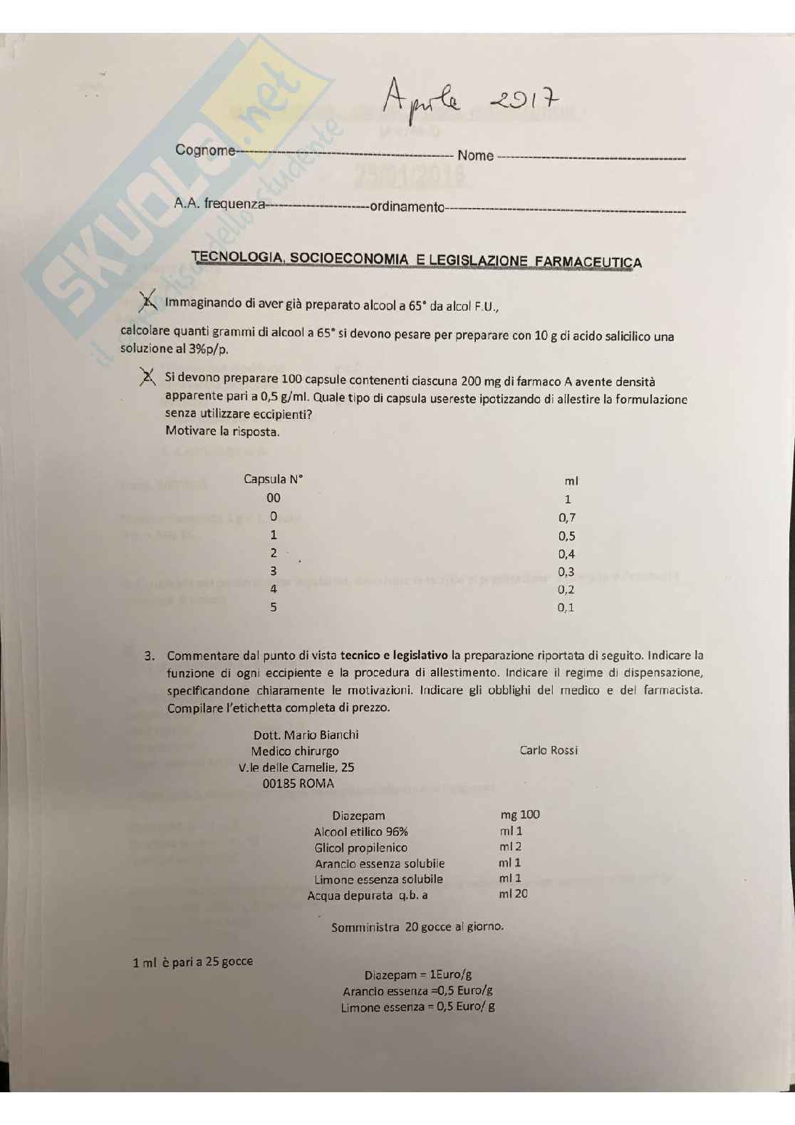  Tecniche e legislazione farmaceutica I Pag. 11