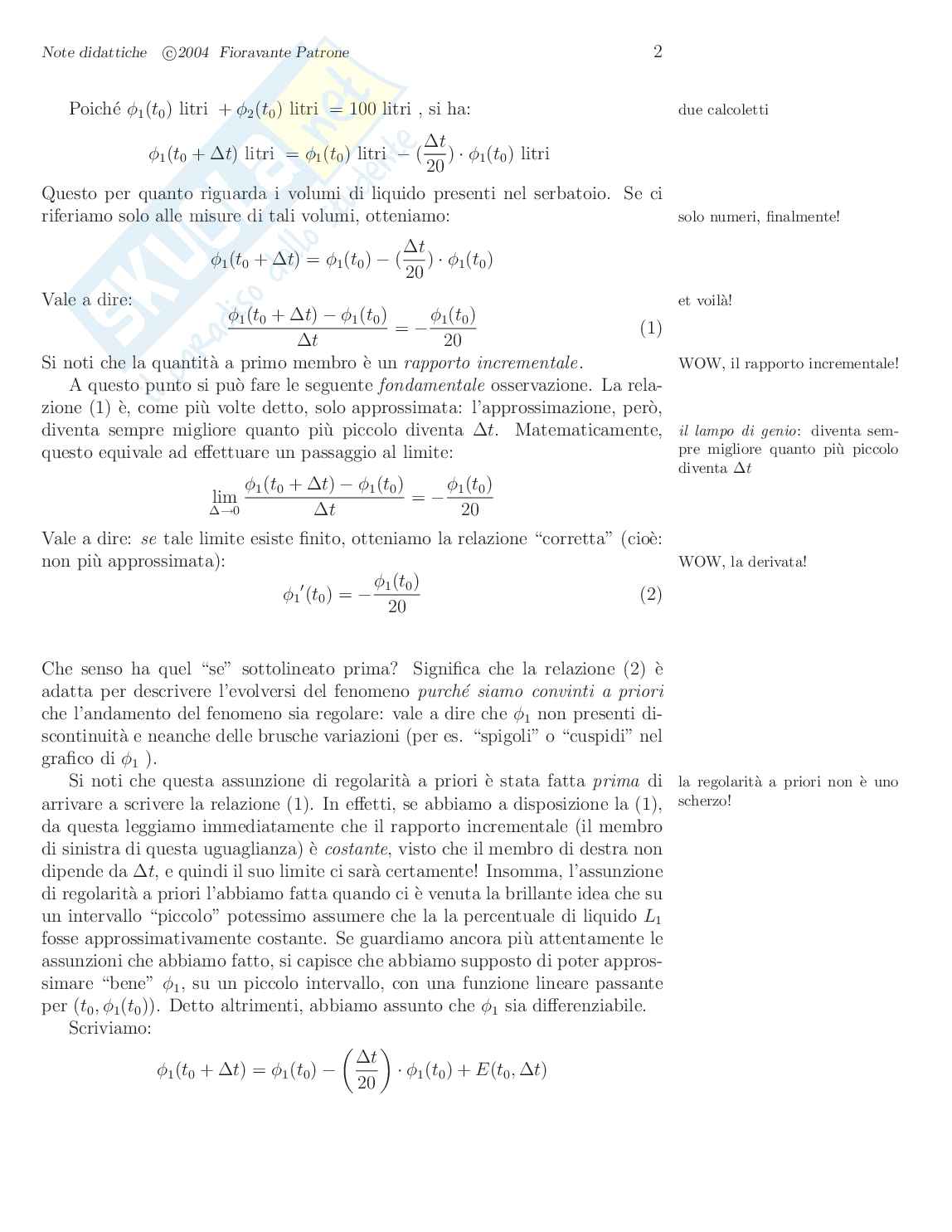 Introduzione alle equazioni differenziali ordinarie Pag. 2