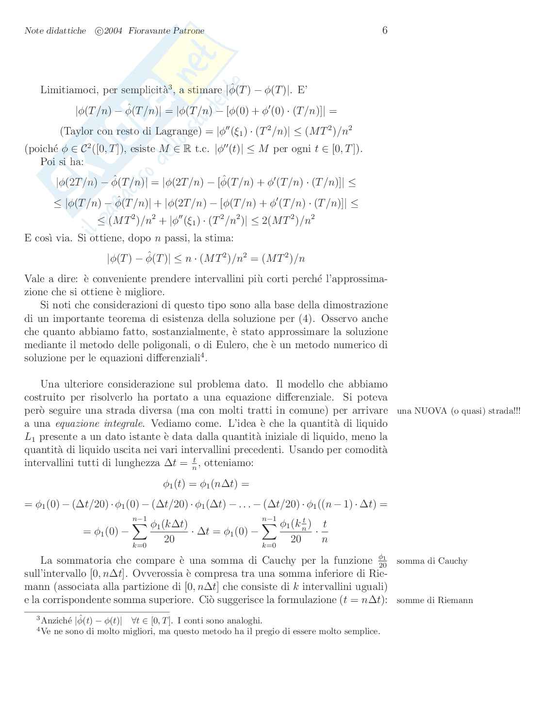 Introduzione alle equazioni differenziali ordinarie Pag. 6