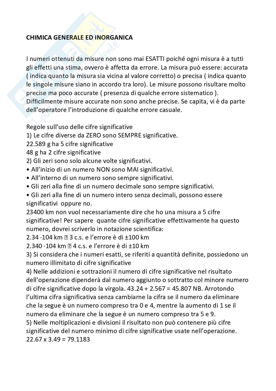 Appunti di Chimica inorganica - Parte 1 Pag. 1