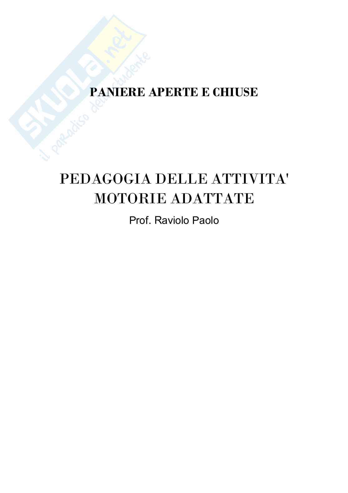 Set domande aperte e chiuse di Pedagogia delle attività motorie adattate Pag. 1