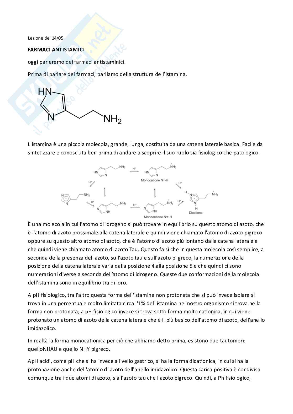 Apputi esame lezioni 29-33 su 33 di Chimica farmaceutica e tossicologica 2  Pag. 1
