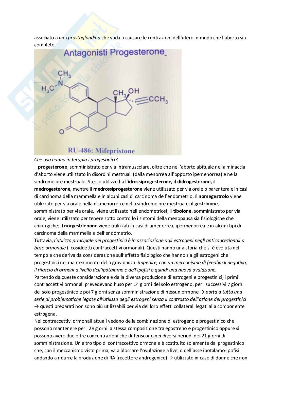 Apputi esame lezioni 29-33 su 33 di Chimica farmaceutica e tossicologica 2  Pag. 71