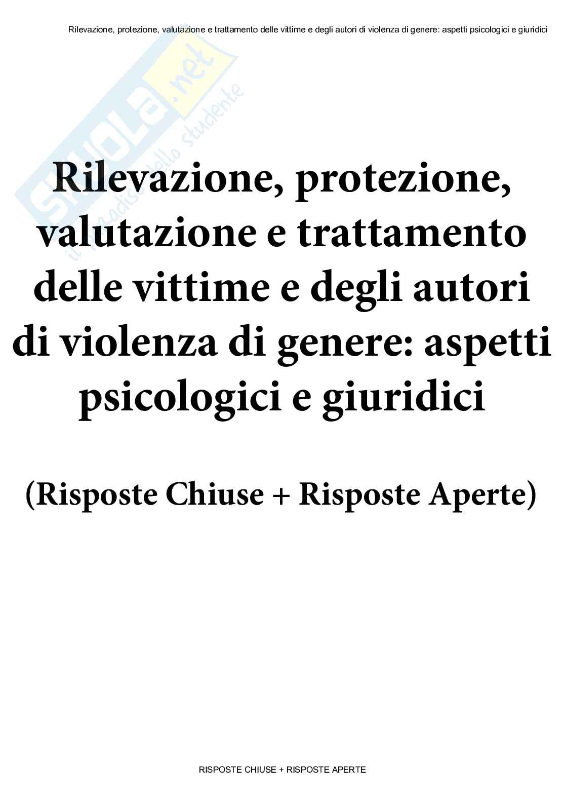 Rilevazione, protezione, valutazione, trattamento vittime - Paniere compilato Pag. 1