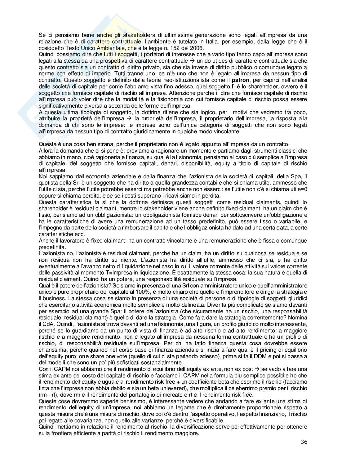 Appunti di corporate governance Pag. 36