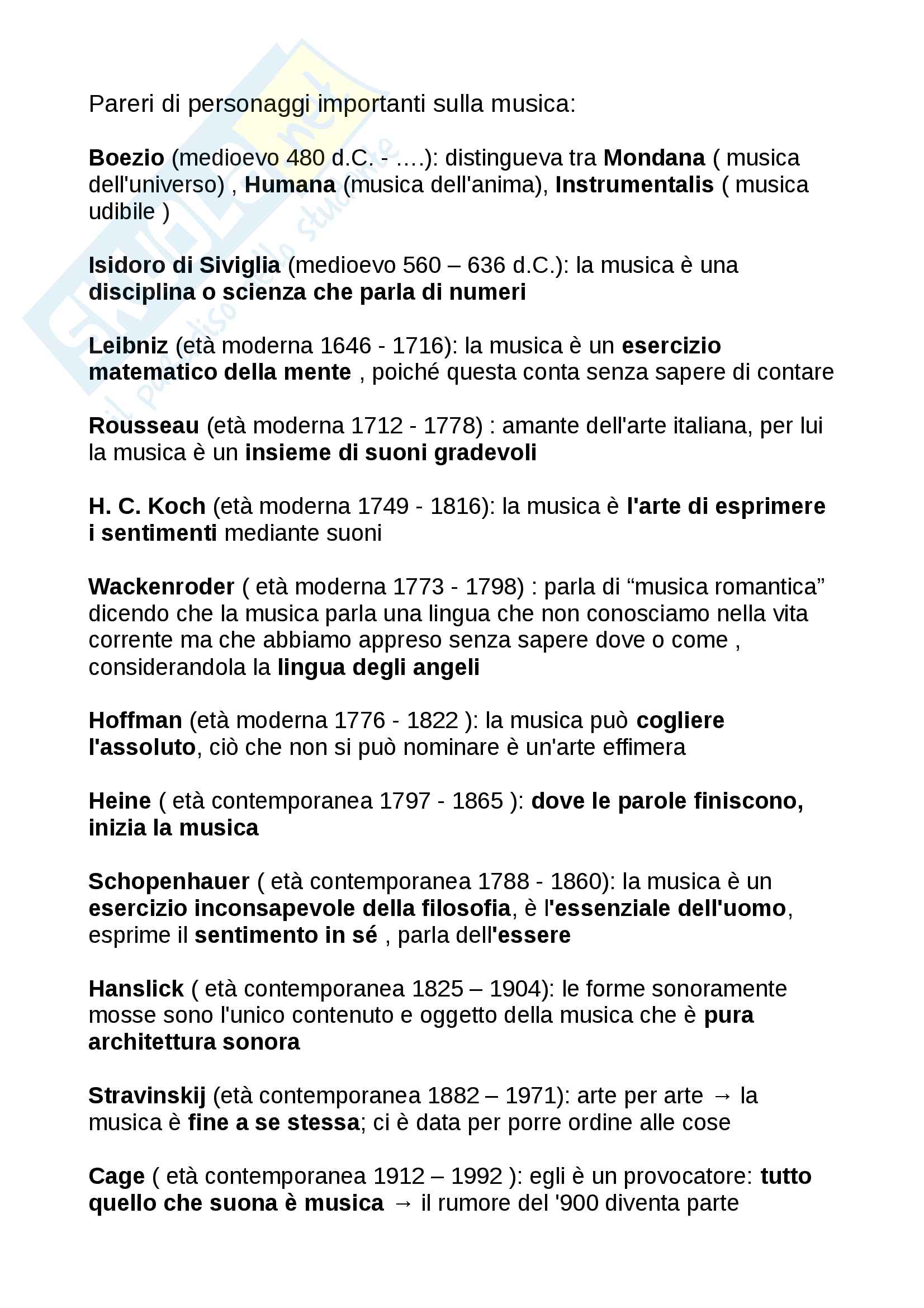 Riassunto Storia della musica moderna e contemporanea, libri consigliati: Manuale Carrozzo, Cimagalli - dal 1500 al 1700 e "La musica al plurale" di Bianconi Pag. 2