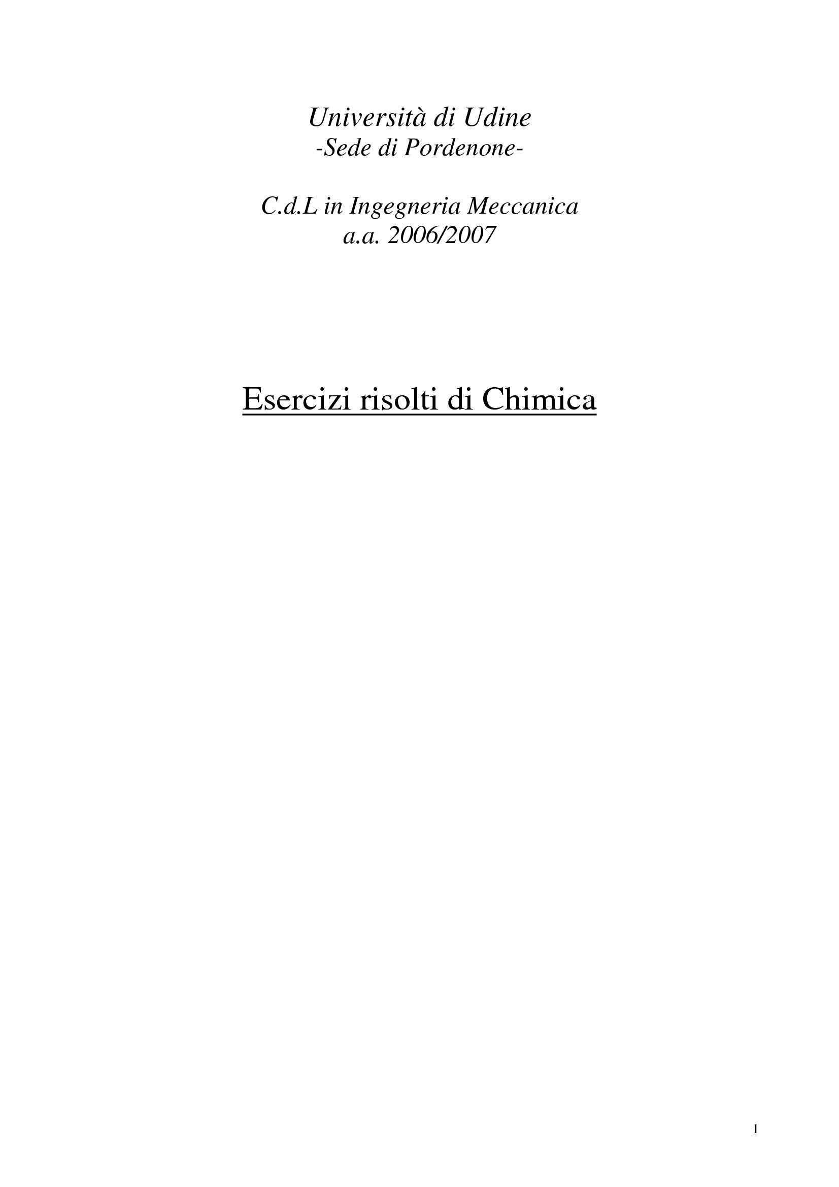 Soluzioni, concentrazioni e proprietà colligative Pag. 1