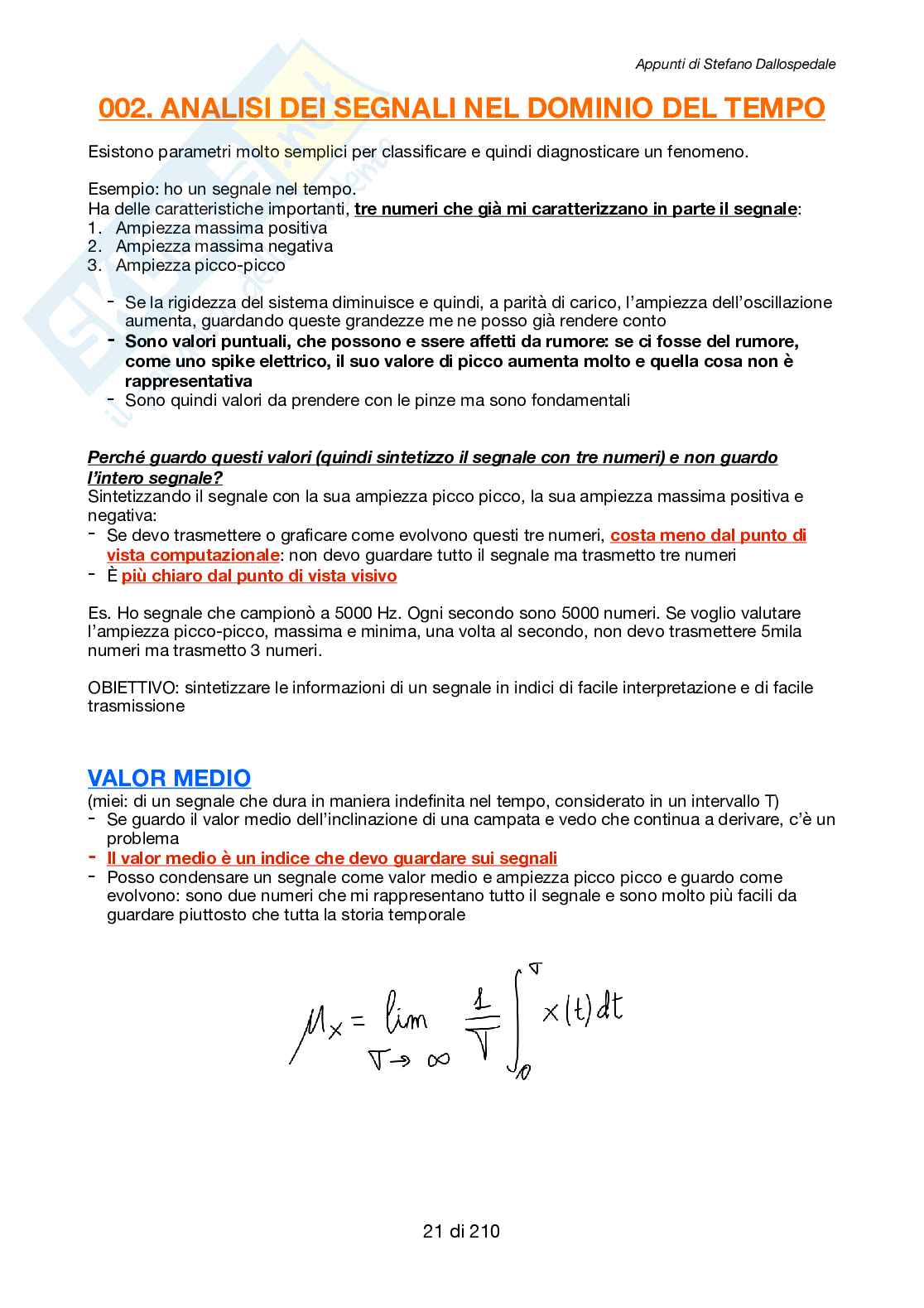 Appunti di Diagnostica e dinamica dei sistemi meccanici Pag. 21