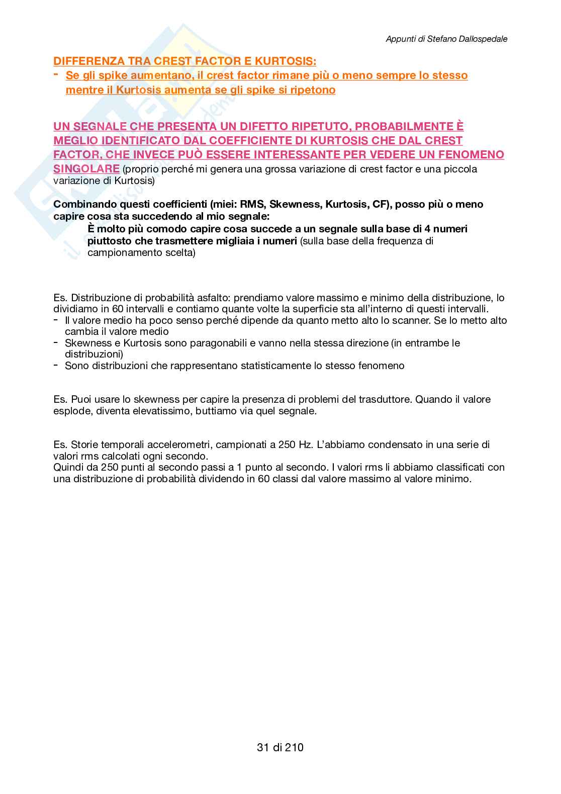 Appunti di Diagnostica e dinamica dei sistemi meccanici Pag. 31