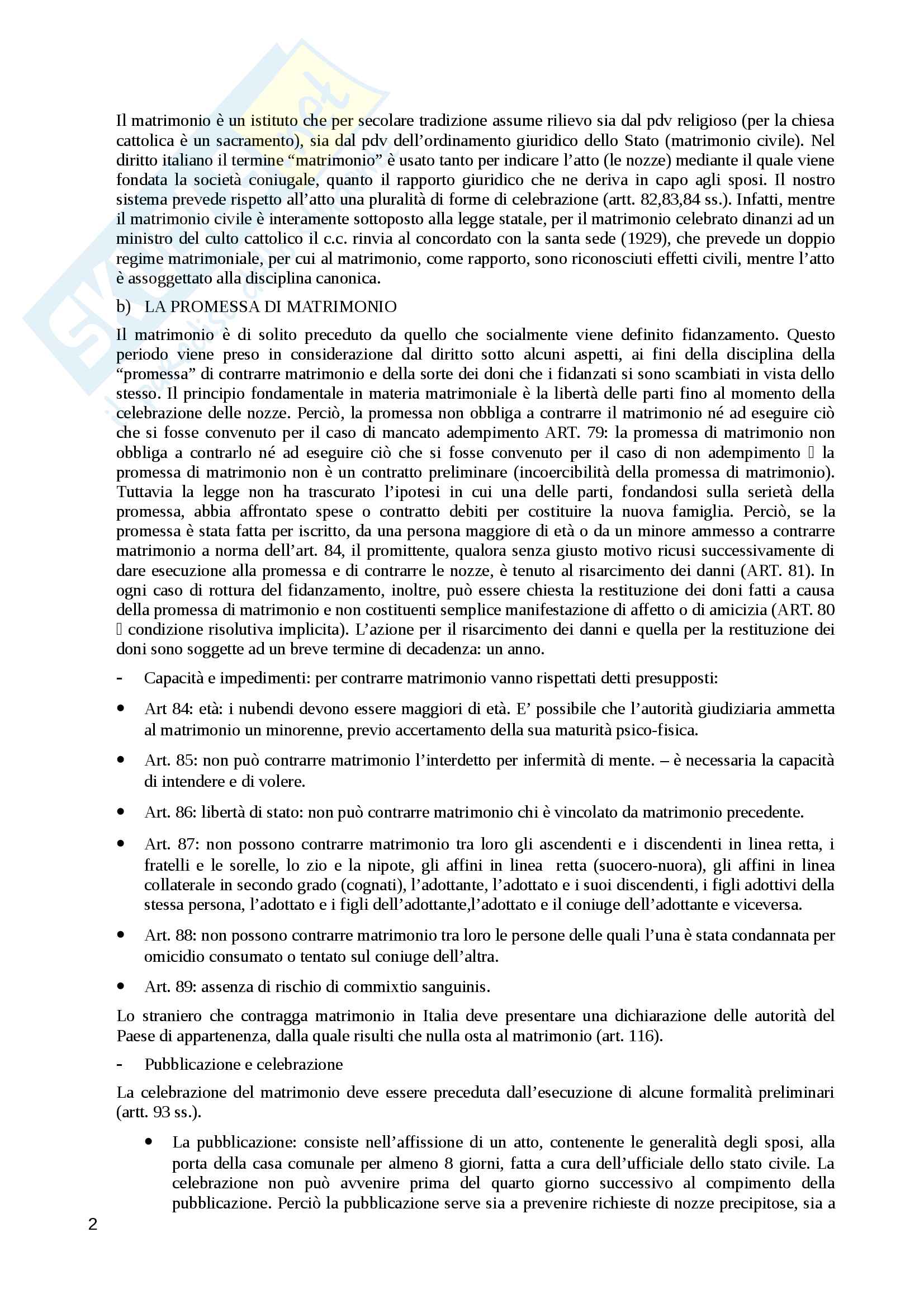 Riassunto esame Diritto privato, prof. Corbo, libro consigliato Famiglia e successione: le forme di circolazione della ricchezza familiare, Bellisario Pag. 2